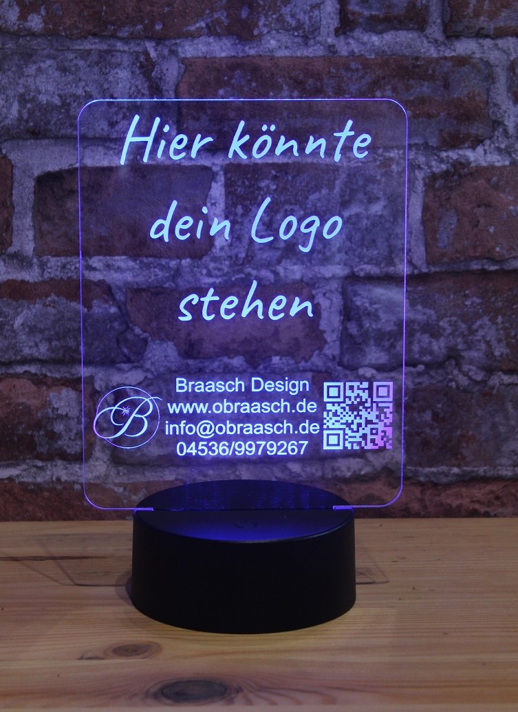 Personalisiertes RGB-LED Nachtlicht – Ringe Hochzeit Motiv mit Wunschname, individuelles Geschenk, Acrylglas