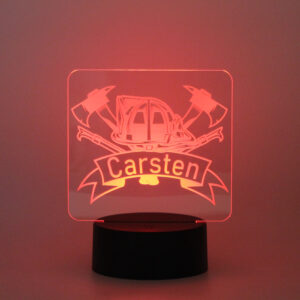 Personalisiertes RGB-LED Nachtlicht - Feuerwehr Motiv mit Deinem Wunschnamen, individuelles Geschenk, Acrylglas