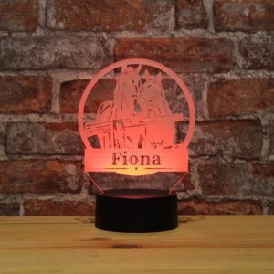 Personalisiertes RGB-LED Nachtlicht - Pferde Motiv mit Wunschname, individuelles Geschenk, Acrylglas